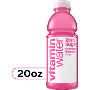 vitaminwater Shine Zero Sugar Strawberry Lemonade Flavored Water Beverage | 20 fl Ounce Bottle | Single