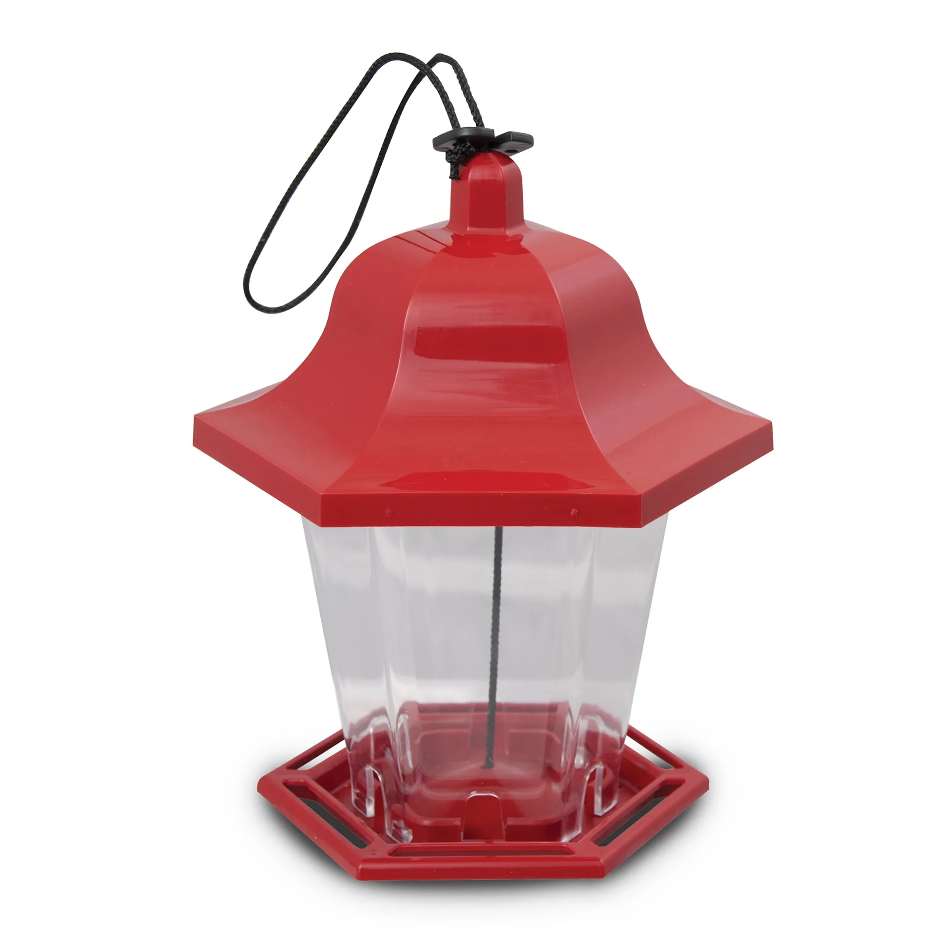Pennington Red Resin Songbird Lantern Wild Bird Hopper Feeder | 1 lb. Capacity | 4 Pack