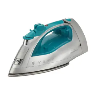 Sunbeam 1400W Steammaster Steam Iron with Shot of Steam Feature & Retractable Cord | Chrome & Teal Finish | Chrome & Teal