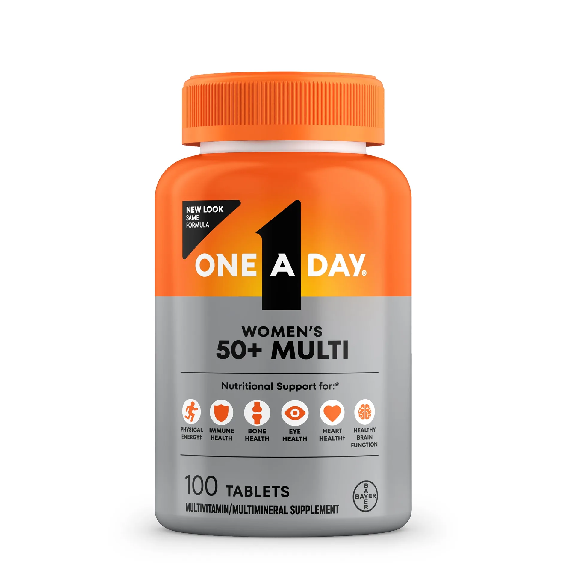 One A Day Multivitamin for Women 50 & Over | Womens Vitamins for Bone Health | 100 Count | Single | 100 ct