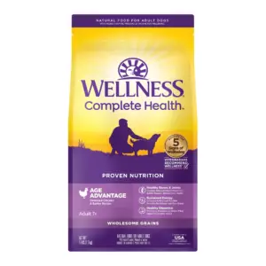 Wellness Complete Health Senior Dry Dog Food | Age Advantage | Deboned Chicken and Barley Recipe | 5-Pound Bag | 5 lbs