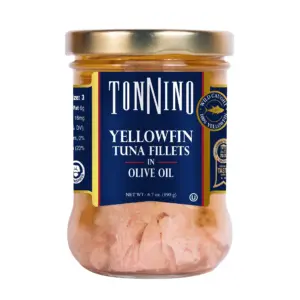 Tonnino Premium Yellowfin Tuna Fillet Inch Olive Oil | 6.7 Ounce | Jar | Wild Caught | Single
