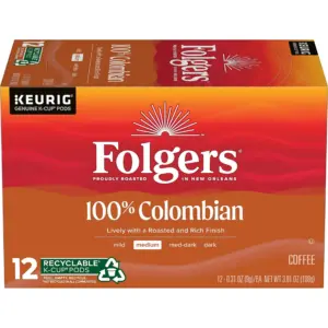 2 Pack Folgers 100% Colombian Medium Roast Single Serve Coffee K Cups (Premium Edition)