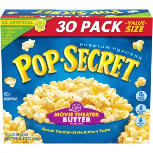 Pop Secret Microwave Popcorn | Movie Theater Butter Flavor | 3 Ounce Sharing Bags | 30 Ct