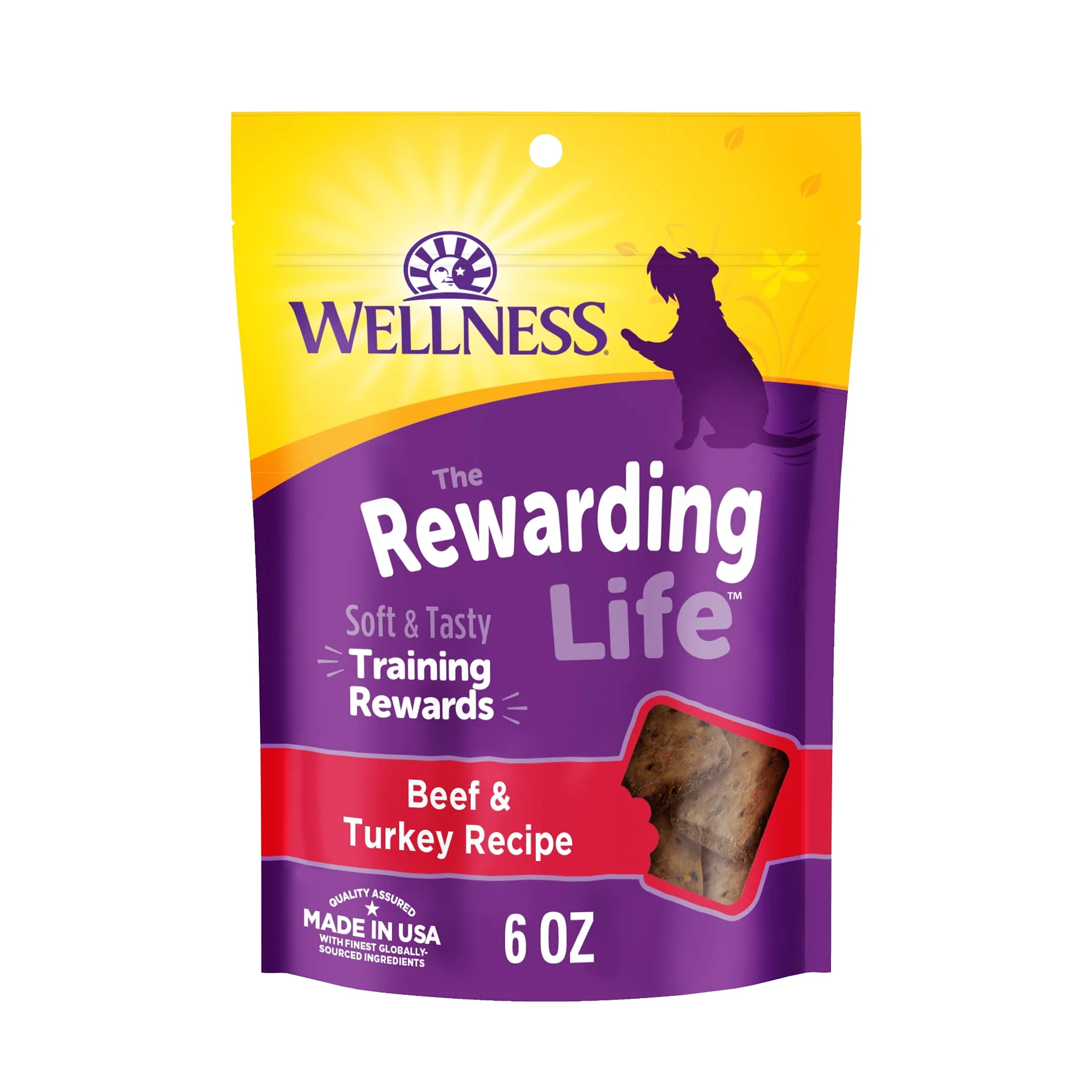 Wellness Rewarding Life Dog Treats | Natural | Training Treat | Grain Free | Soft Beef and Turkey (6 Ounce bag)