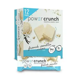 Power Crunch Protein Wafer Bars | High Protein Snacks with Delicious Taste | French Vanilla Creme | 1.4 Ounce (12 Count)