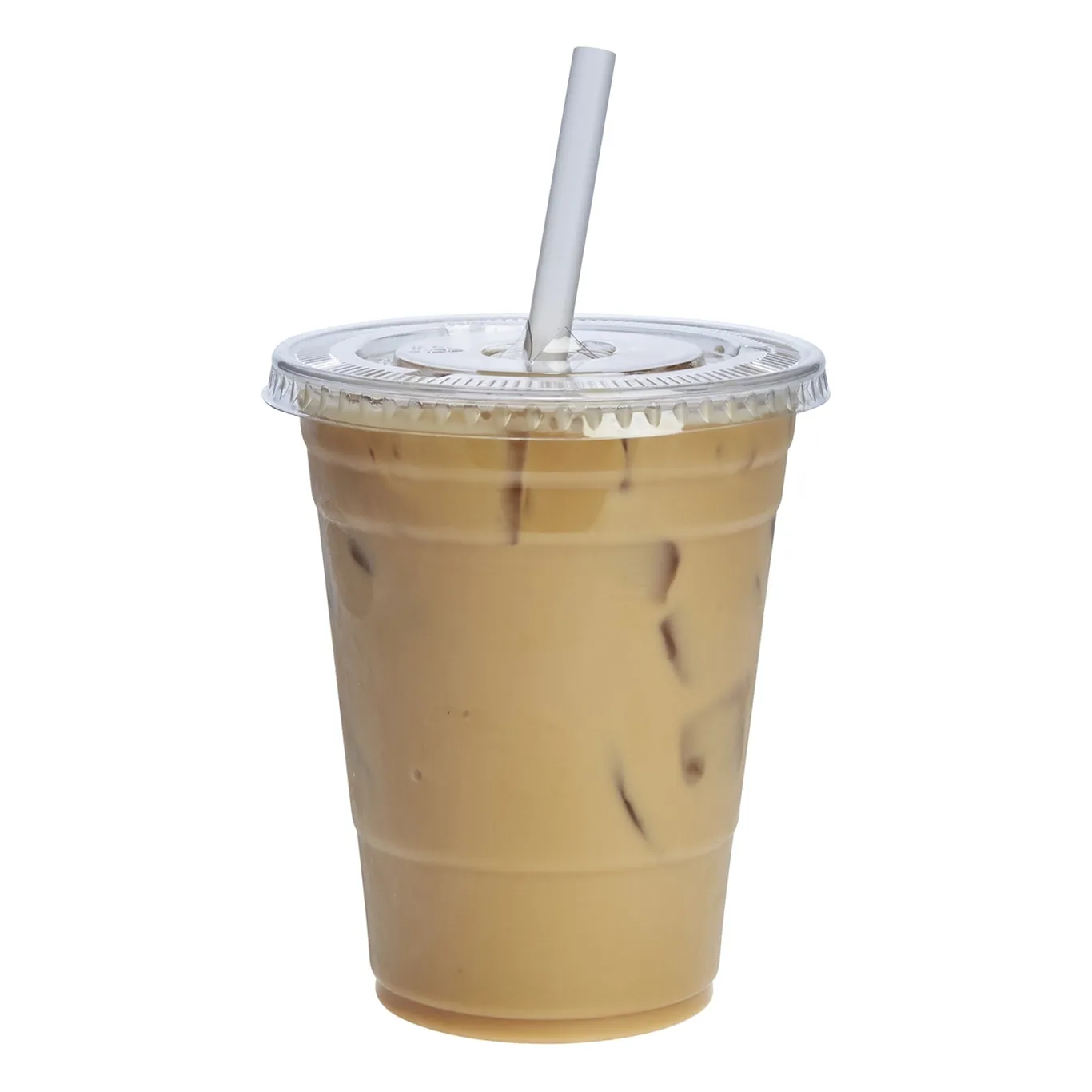 GUSTO Clear Plastic Cups 16 Ounce Disposable Coffee Cups with Lids | 100-Pack | 16oz | 16 fl Ounce