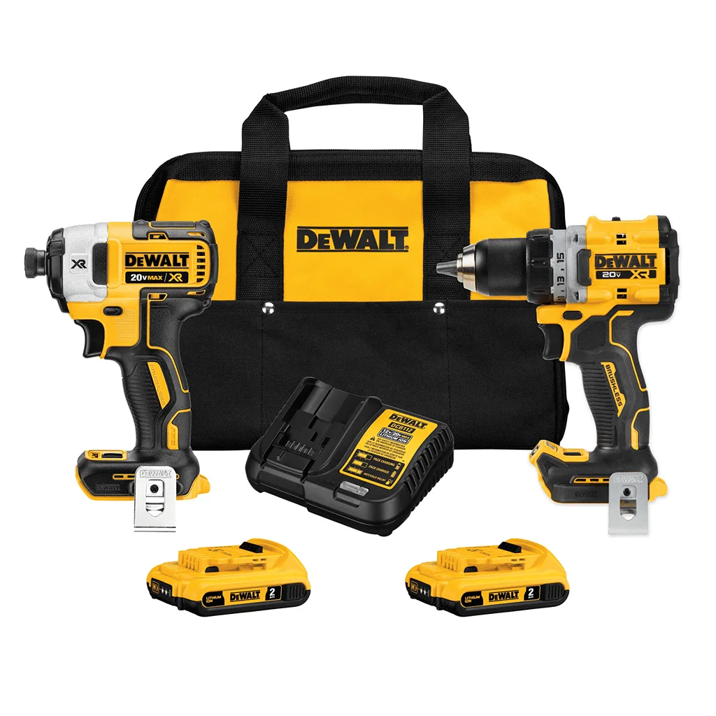 DEWALT 20V MAX Brushless Cordless Drill and Impact Driver Combo Kit with 2 Batteries and Charger DCK248D2
