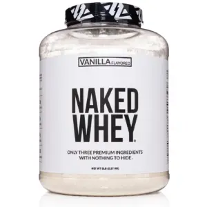 NAKED Whey Vanilla Protein | All Natural Grass Fed Whey Protein Powder + Vanilla + Coconut Sugar- 5Lb Bulk | GMO-Free | Soy Free | Gluten Free. Aid Muscle Recovery | 61 Servings