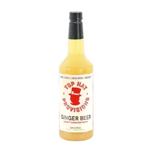 Top Hat Spicy Ginger Beer Syrup | Moscow Mule Mix | Ginger Shrub | Makes 6 Quarts of Ginger Beer at Home | Compatible with SodaStream | Ginger Syrup for Cocktails | 32oz Liquid Plastic Bottle | Spicy Ginger Beer