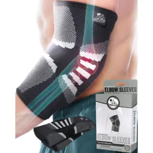 Nordic Lifting Elbow Brace | Elbow Sleeve for Men and Women | Tennis Elbow Brace for Tendonitis | Arthritis | Weightlifting | Golf | 1 Pair | Grey | Large | L | Gray