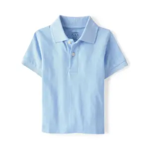 The Children's Place Baby Toddler Boys Uniform Short Sleeve Polo | Sizes 6M-5T | Light Blue | 2T