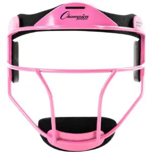 Champion Sports Steel Softball Face Mask | Classic Fielders Masks for Adults | Durable Head Guards | Premium Sports Accessories for Indoors & Outdoors | Pink | Adult