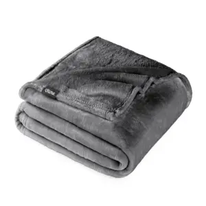 Bare Home Microplush Fleece Blanket | 300 GSM | Fuzzy Microfleece | Soft and Plush | Full/Queen | Gray | 04