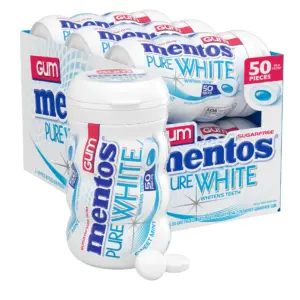 Mentos Pure Fresh Sugar-Free Chewing Gum | Sweet Mint | 50 Count | 6 Bottles (300 Regular Size Pieces)