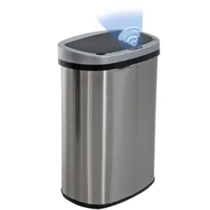 BestOffice 13 Gallon Stainless Steel Touchless Kitchen Trash Can with Motion Sensor for Indoor Use(Silver) | 1 | Stainless Steel