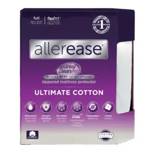 AllerEase Ultimate Cotton Top Mattress Cover Protector TwinXL- Zippered | Waterproof | Single | Twin-Extra Large