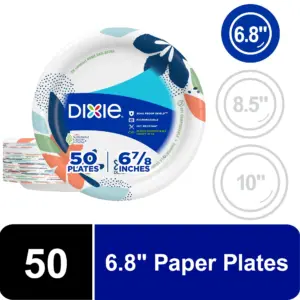 Dixie Everyday Disposable Paper Plates | 6.8 | Multi-Color | 50 Count | 1