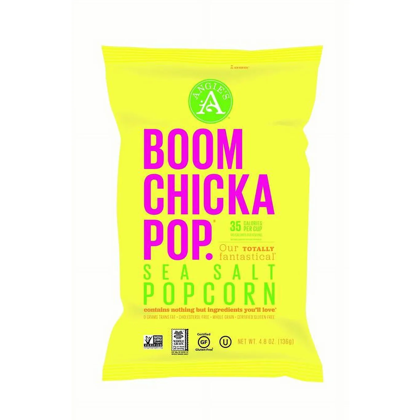 Angies BOOMCHICKAPOP Sea Salt Popcorn | 4.8 Ounce Bag
