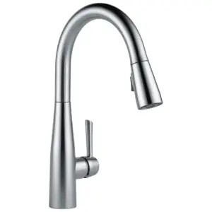 Delta Essa Single Handle Pull-Down Kitchen Faucet Inch Arctic Stainless 9113-AR-DST | Arctic Stainless