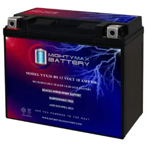 YTX7A-BS -12 Volt 6 AH | 105 CCA | Rechargeable Maintenance Free SLA AGM Motorcycle Battery | Single