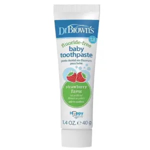 Dr. Brown's Fluoride-Free Baby Toothpaste | Toddler Oral Care | Apple Pear | 1.4oz | 0-3 Years | 1 Pack | 1.4oz/40g