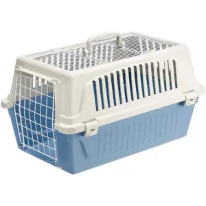 Ferplast ATLAS Two Door Top Load Plastic Kennel Carrier | For Small Cat or Dog | Blue 22 inch | Light Blue