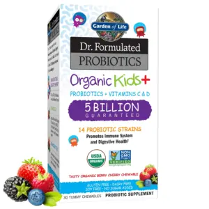 Garden of Life Dr. Formulated Probiotics Organic Kids+ | Berry Cherry | 30 Chewables