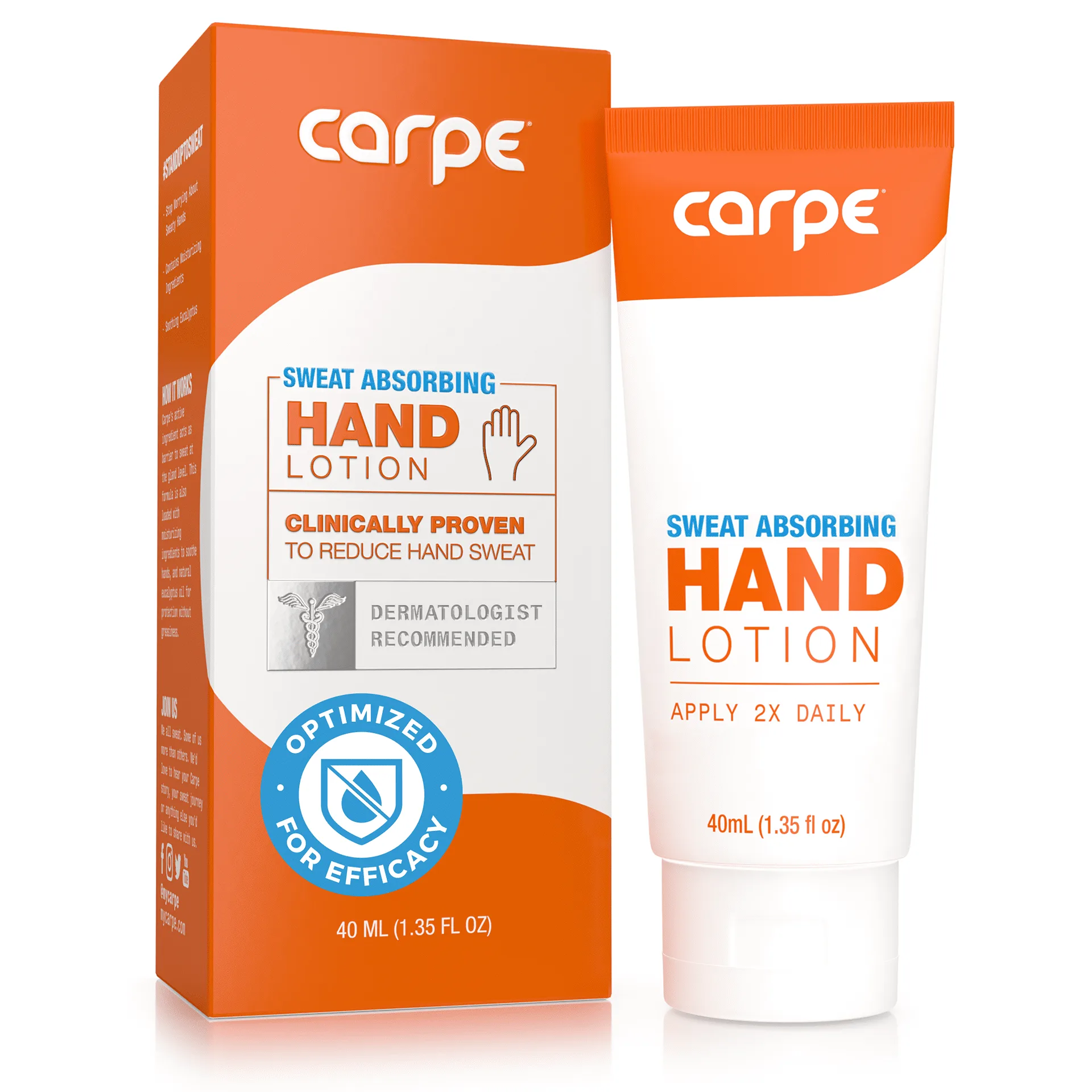 Carpe Sweat Absorbing Hand Lotion for Sweaty Hands | Anti Sweat Lotion | 1.35 fl Ounce