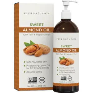 Viva Naturals Sweet Almond Oil | 16 fl Ounce (473 Milliliters)