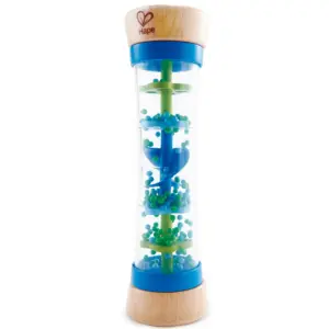 Hape: Beaded Raindrops | Blue- Wooden Soothing Sounds Toy | Colorful Bead Design | Music Sensory Development Play | Infant-Baby-Toddler-Kids Ages 0mo+