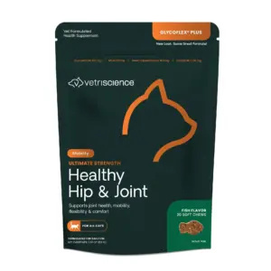 VetriScience Ultimate Strength Health Hip and Joint Glucosamine Supplement Chew for Cats | Fish Flavor | 30 Count Bag