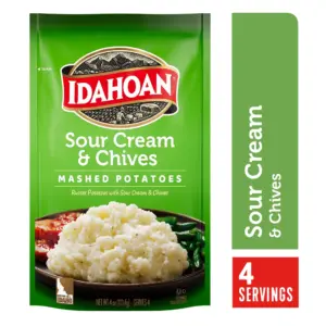 Idahoan Sour Cream and Chives Mashed Potatoes | 4 Ounce | Single | Sour Cream and Chives