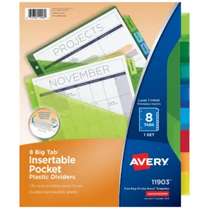 Avery Insertable 8-Tab Dividers with Pockets (11903) | 1