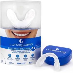 LunaGuard Nighttime Dental Guard – Comfortable Mouth Guard for Bruxism | Custom Fitted Protection for Teeth Grinding & Jaw Clenching Plus Storage Case | 1