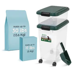 Remington | 41 Lbs. Airtight Pet Food Container | Dog and Cat Food Storage Bin | Treat Box with Scoop | 33 lb | 41 lb | 33 qt