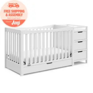 Storkcraft Portofino 5-Inch-1 Convertible Baby Crib & Changer | White