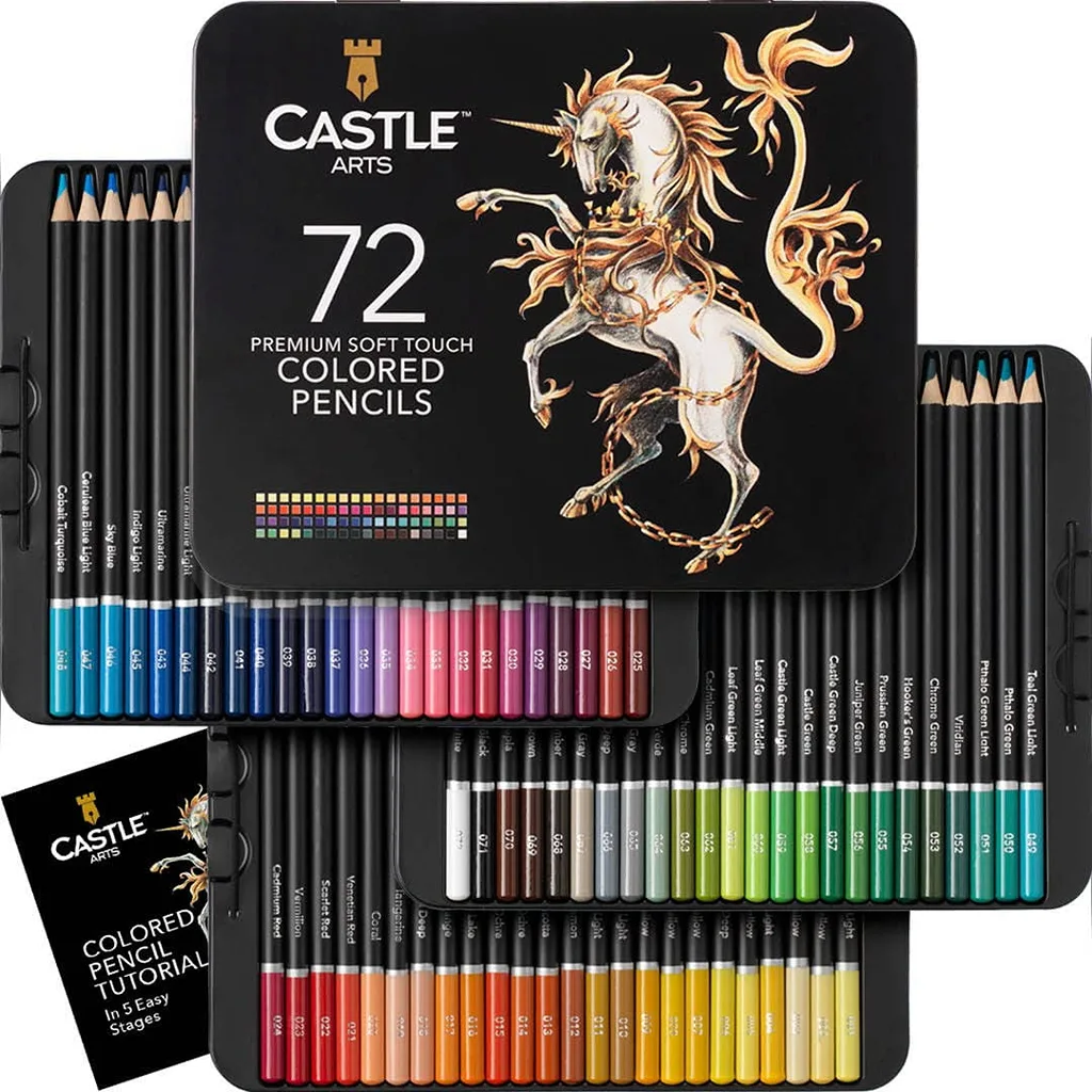 Castle Art Supplies 72 Colored Pencils Set (Premium Edition)