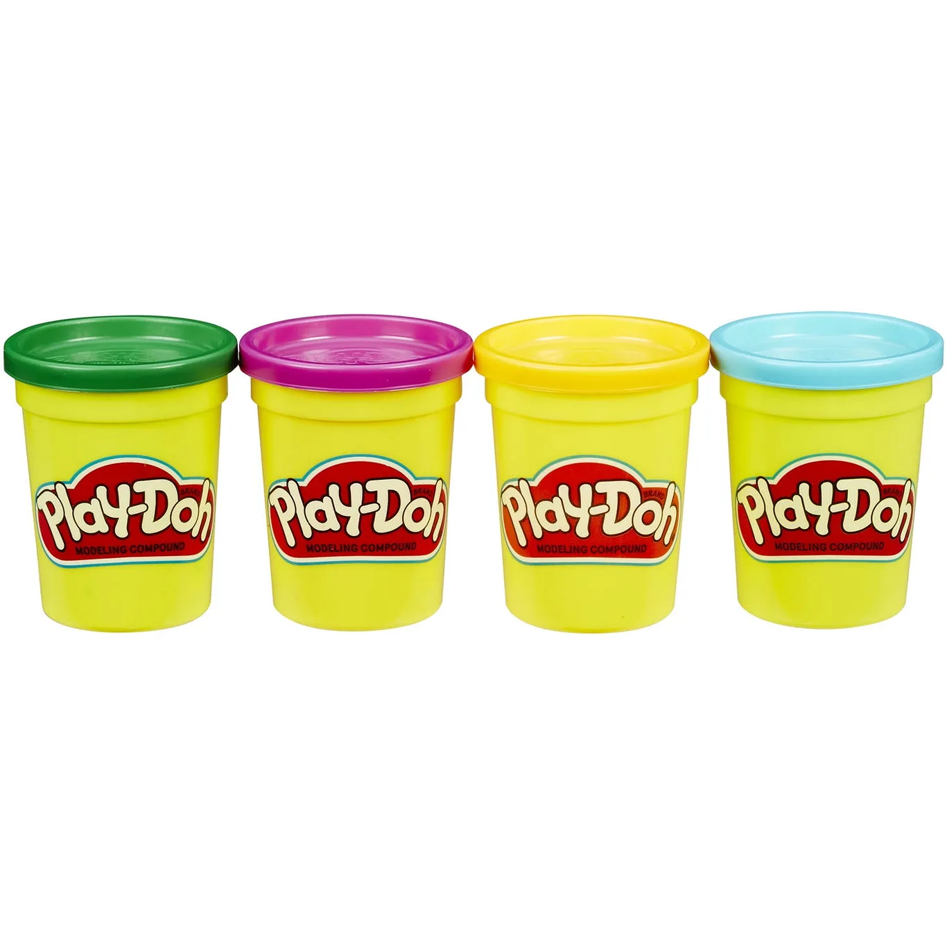 Play-Doh Bright Colors 4 Pack: Purple | Yellow | Green and Blue | 16 Ounce