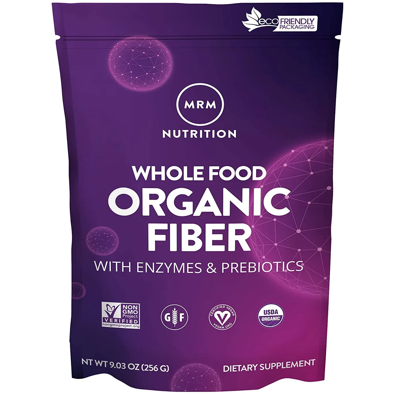 MRM | Whole Food Organic Fiber with Enzymes and Prebiotics Unflavored | 9.03 Ounce