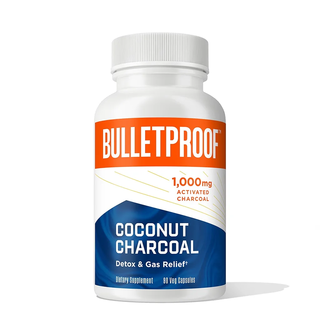 Bulletproof Coconut Charcoal Detox & Gas Relief Capsules | 90 Count | Sourced from 100% Coconut Shells