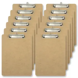 Office Depot Brand Wood Clipboards | 9 x 12-1/2 | 100% Recycled Wood | Light Brown | Pack Of 12 Clipboards