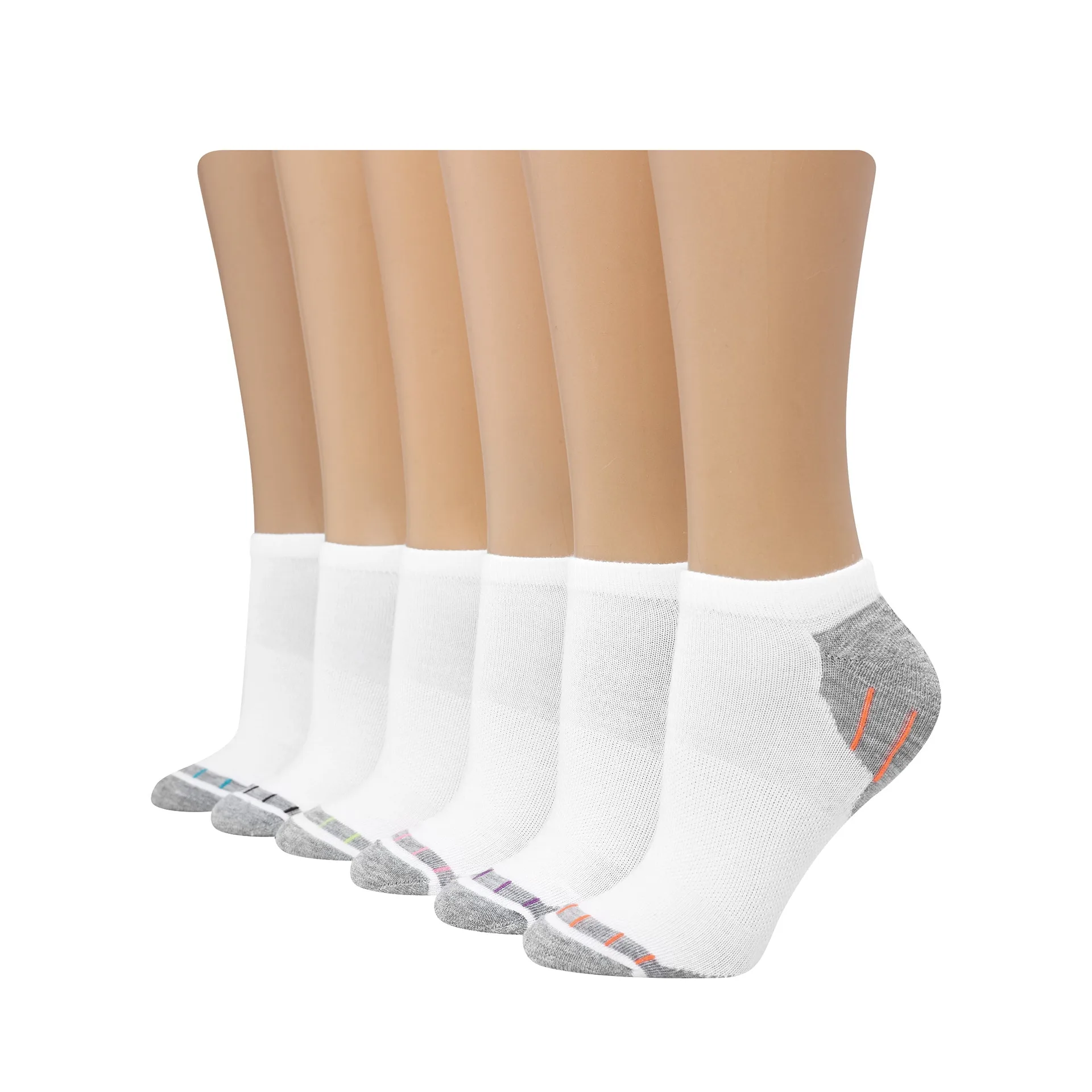 Hanes Women's No-Show Socks 6-Pairs Comfort Fit Pack X-Temp Zone Cushioning (Premium Edition)