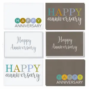 36-Pack Happy Anniversary Cards With Envelopes For Anniversaries | 4X6 Inch | Blank