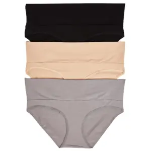 Motherhood Maternity Maternity Fold Over Panties (3 Pack) | L | Black Multi Pack | Blackmulti Pack