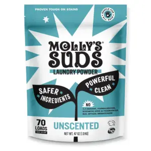 Pack of 6 | Mollys Suds Unscented Laundry Detergent Powder | 47 Ounce