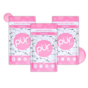 PUR Gum | Aspartame Free | Sugar Free and 100% Xylitol | Bubblegum Chewing Gum | 55 Pieces | Pack of 3 | Single | 55 Pieces (Pack of 3)