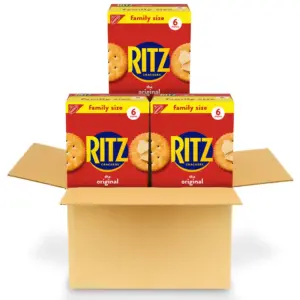 RITZ Original Crackers | Snacks for Kids & Adults | Bulk Lunch Snacks | Family Size | 3 Boxes | 2 Pack | 61 Ounce