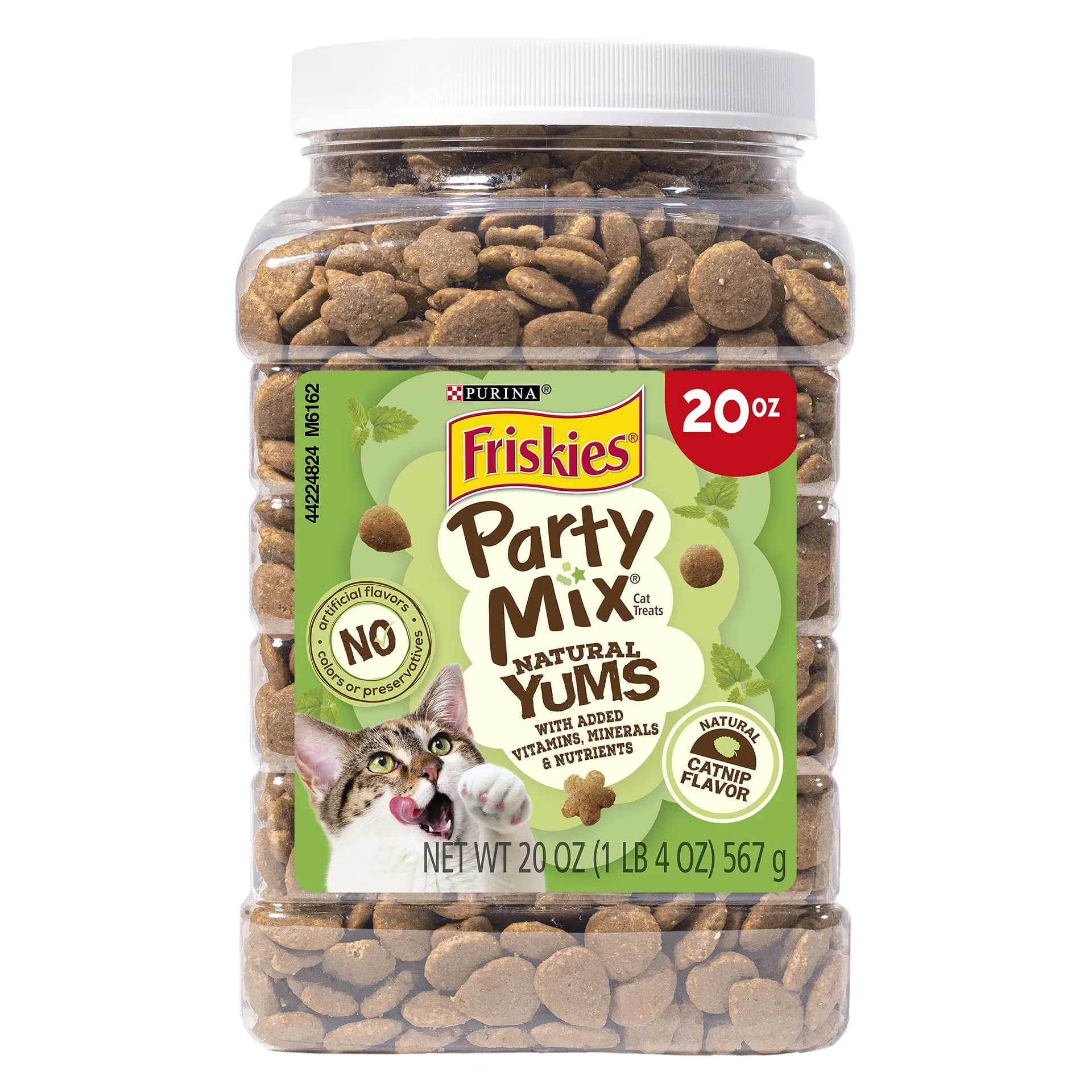 Purina Friskies Party Mix Natural Catnip Flavor Yums Treats for Cats | 20 Ounce Canister | 1