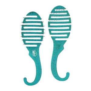 Wet Brush Shower Detangler Hair Brush Green Glitter